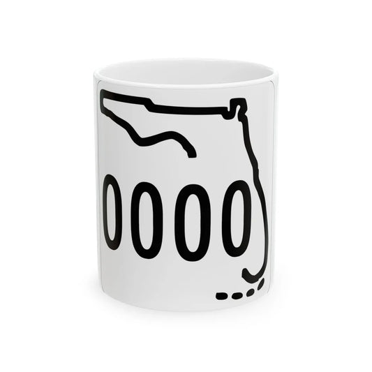 Florida 0000 1955 template (Florida) (Road Sign) White Coffee Mug 11oz - Go Mug Yourself