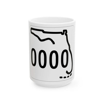 Florida 0000 1955 template (Florida) (Road Sign) White Coffee Mug 15oz - Go Mug Yourself