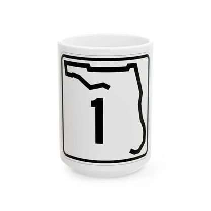 Florida 1 (Florida) (Road Sign) White Coffee Mug 15oz - Go Mug Yourself