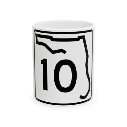 Florida 10 (Florida) (Road Sign) White Coffee Mug 11oz - Go Mug Yourself