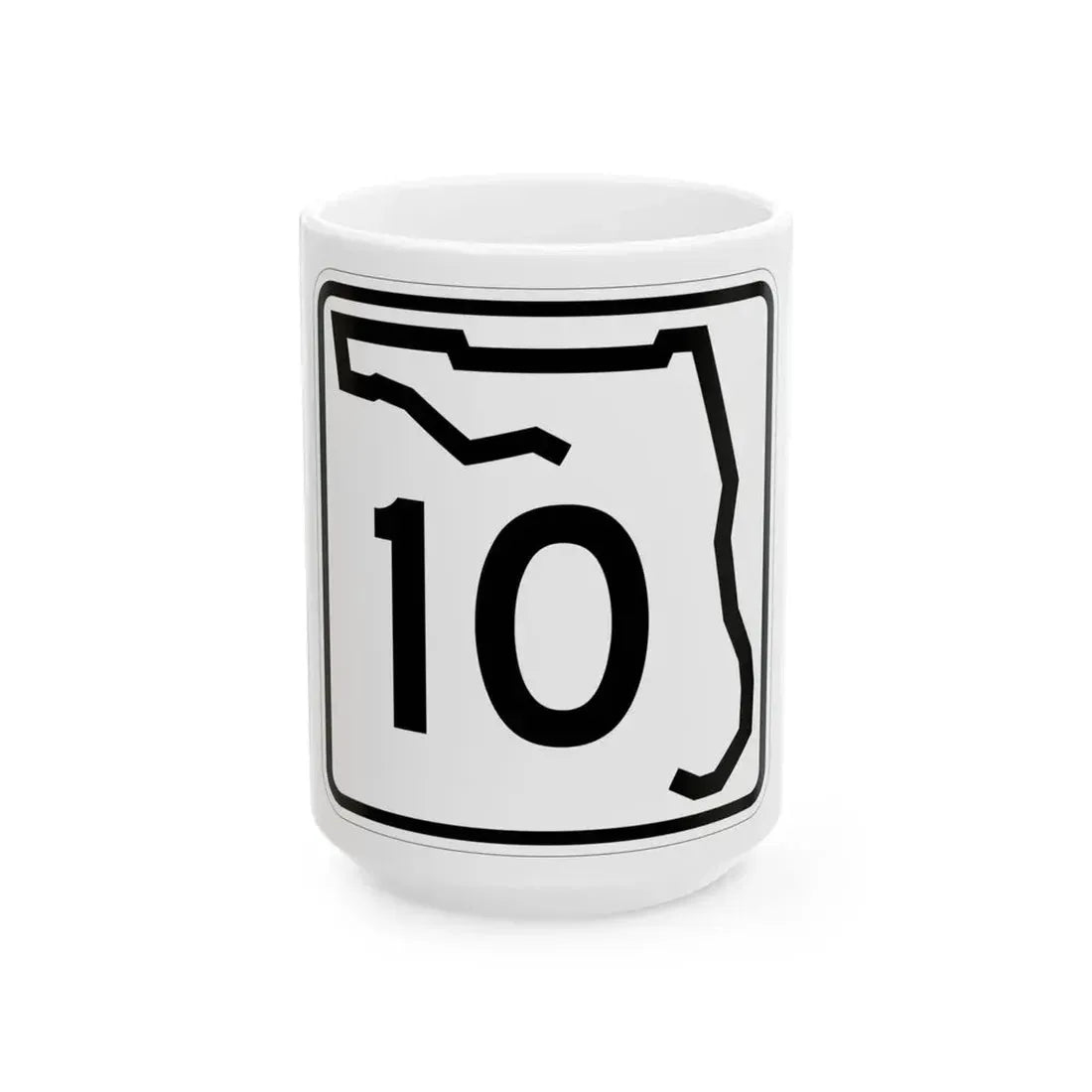 Florida 10 (Florida) (Road Sign) White Coffee Mug 15oz - Go Mug Yourself