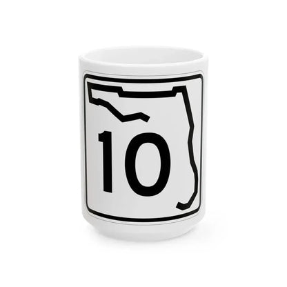 Florida 10 (Florida) (Road Sign) White Coffee Mug 15oz - Go Mug Yourself