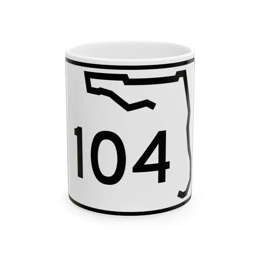 Florida 104 (Florida) (Road Sign) White Coffee Mug 11oz - Go Mug Yourself