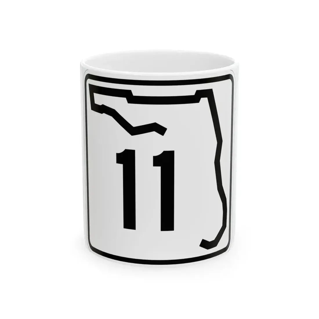 Florida 11 (Florida) (Road Sign) White Coffee Mug 11oz - Go Mug Yourself