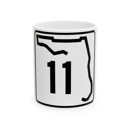 Florida 11 (Florida) (Road Sign) White Coffee Mug 11oz - Go Mug Yourself