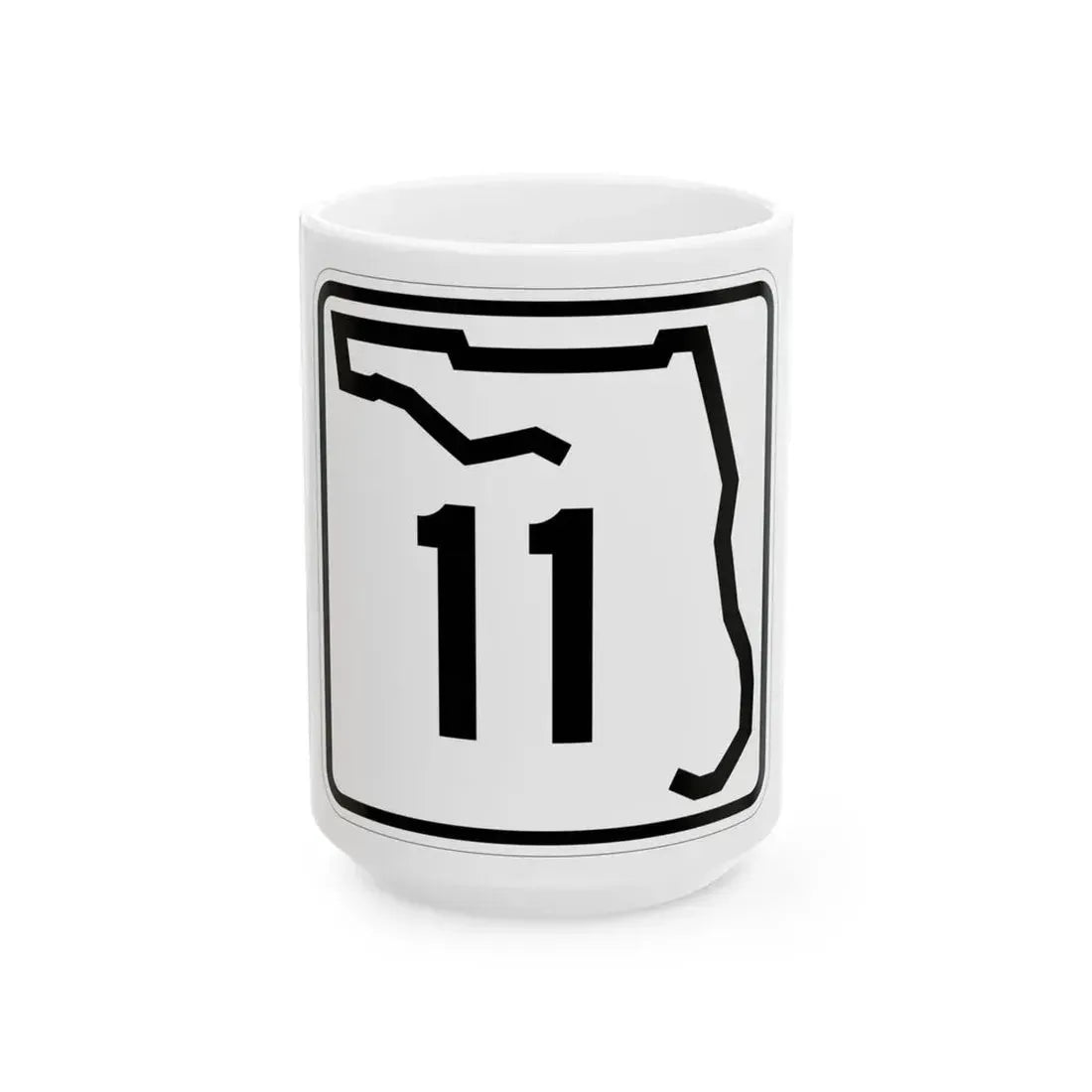 Florida 11 (Florida) (Road Sign) White Coffee Mug 15oz - Go Mug Yourself