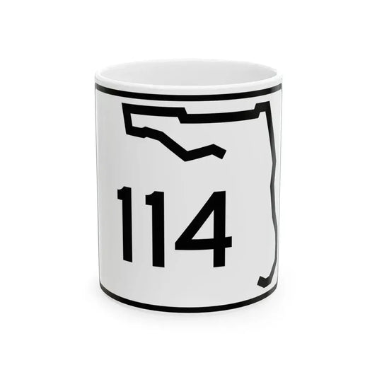 Florida 114 (Florida) (Road Sign) White Coffee Mug 11oz - Go Mug Yourself