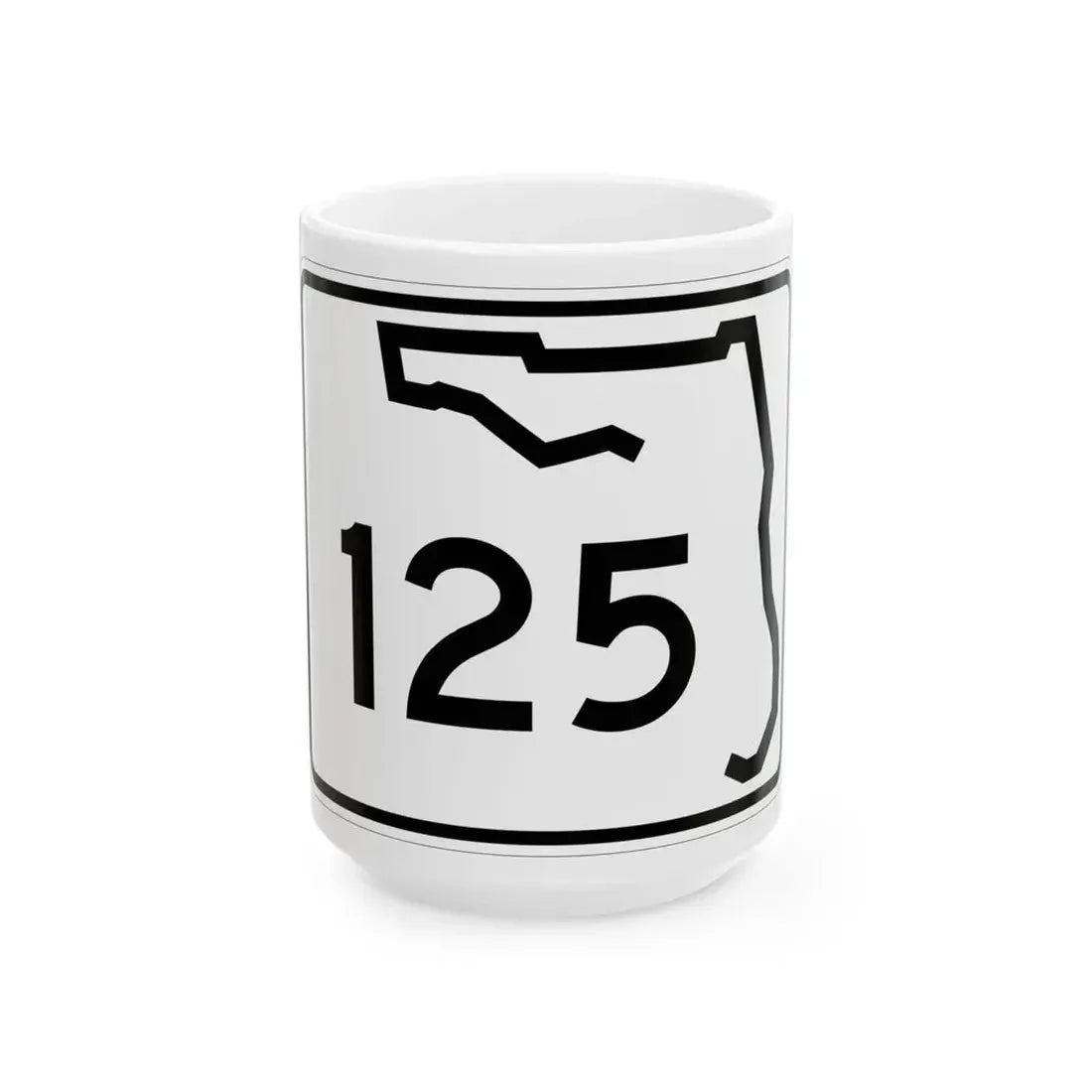 Florida 125 (Florida) (Road Sign) White Coffee Mug 15oz - Go Mug Yourself
