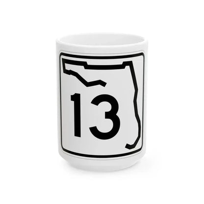 Florida 13 (Florida) (Road Sign) White Coffee Mug 15oz - Go Mug Yourself