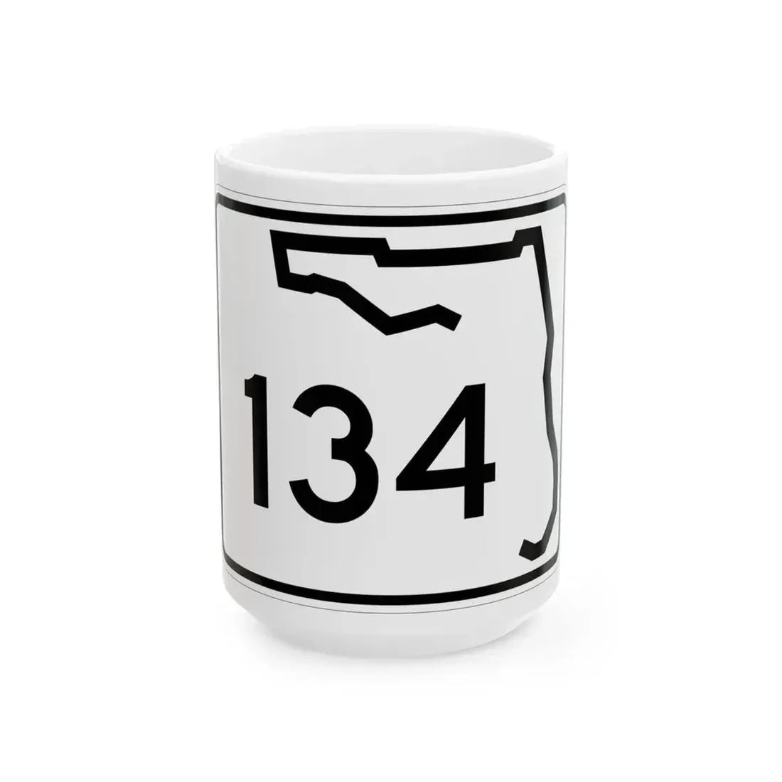 Florida 134 (Florida) (Road Sign) White Coffee Mug 15oz - Go Mug Yourself