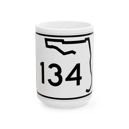 Florida 134 (Florida) (Road Sign) White Coffee Mug 15oz - Go Mug Yourself
