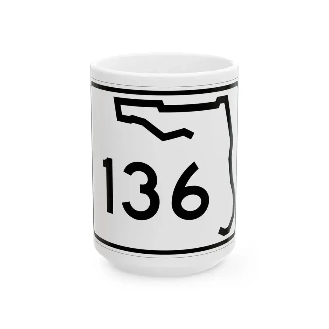 Florida 136 (Florida) (Road Sign) White Coffee Mug 15oz - Go Mug Yourself