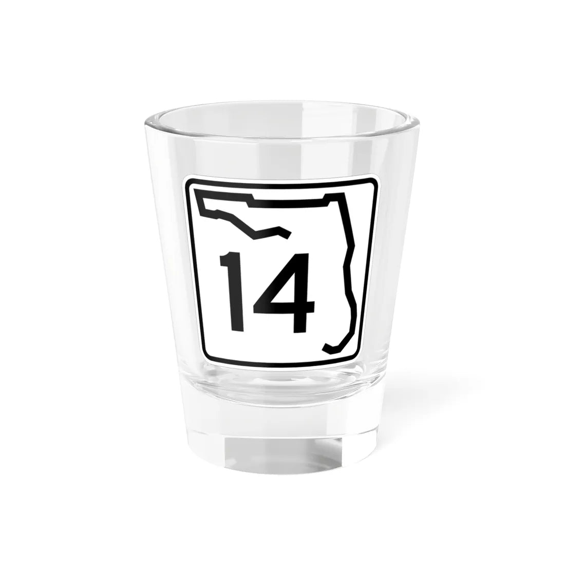Florida 14 (Florida) (Road Sign) Shot Glass 1.5oz 1.5oz - Go Mug Yourself