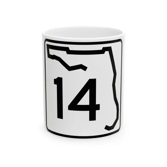 Florida 14 (Florida) (Road Sign) White Coffee Mug 11oz - Go Mug Yourself