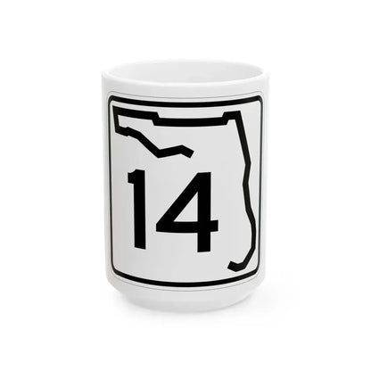 Florida 14 (Florida) (Road Sign) White Coffee Mug 15oz - Go Mug Yourself