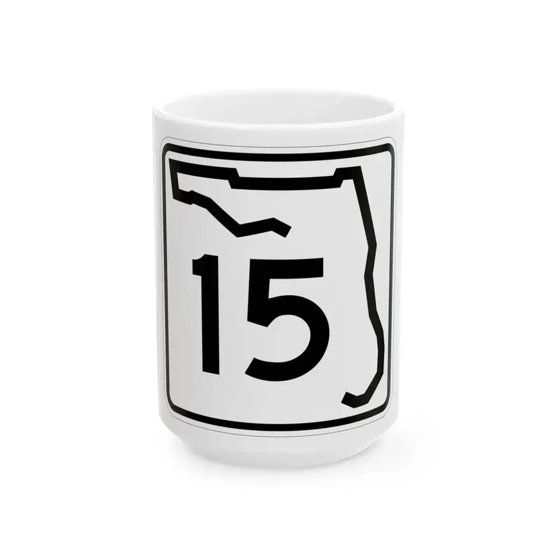 Florida 15 (Florida) (Road Sign) White Coffee Mug 15oz - Go Mug Yourself
