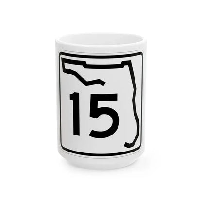 Florida 15 (Florida) (Road Sign) White Coffee Mug 15oz - Go Mug Yourself