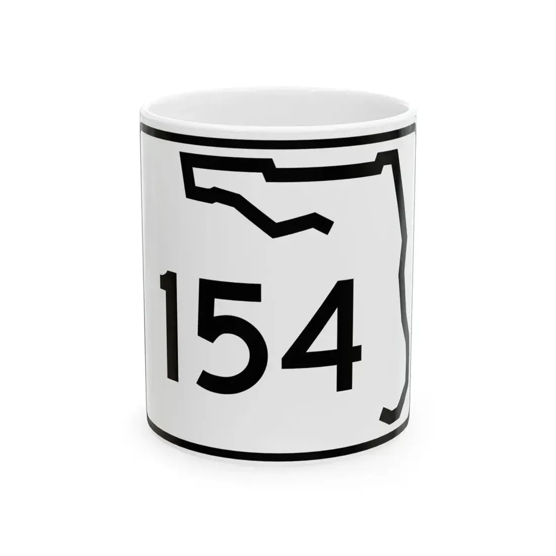 Florida 154 (Florida) (Road Sign) White Coffee Mug 11oz - Go Mug Yourself