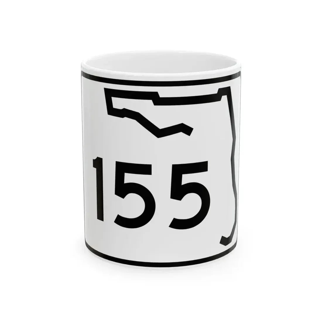 Florida 155 (Florida) (Road Sign) White Coffee Mug 11oz - Go Mug Yourself
