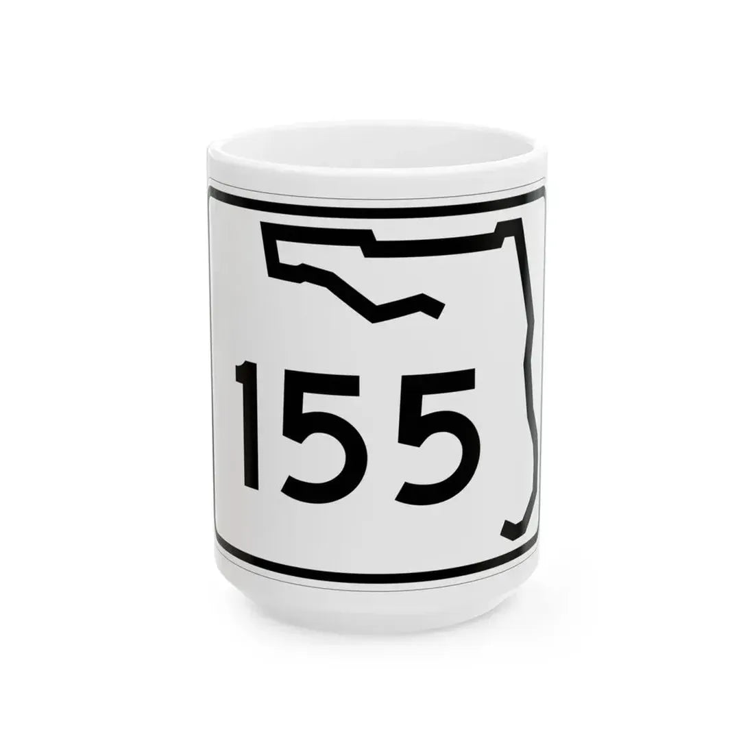 Florida 155 (Florida) (Road Sign) White Coffee Mug 15oz - Go Mug Yourself