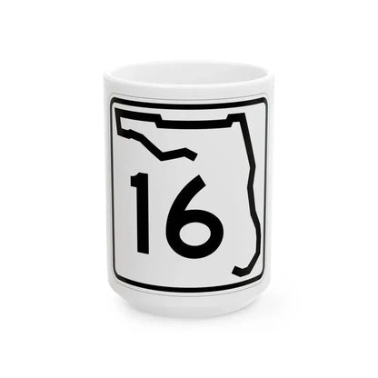 Florida 16 (Florida) (Road Sign) White Coffee Mug 15oz - Go Mug Yourself