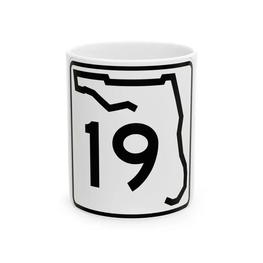 Florida 19 (Florida) (Road Sign) White Coffee Mug 11oz - Go Mug Yourself