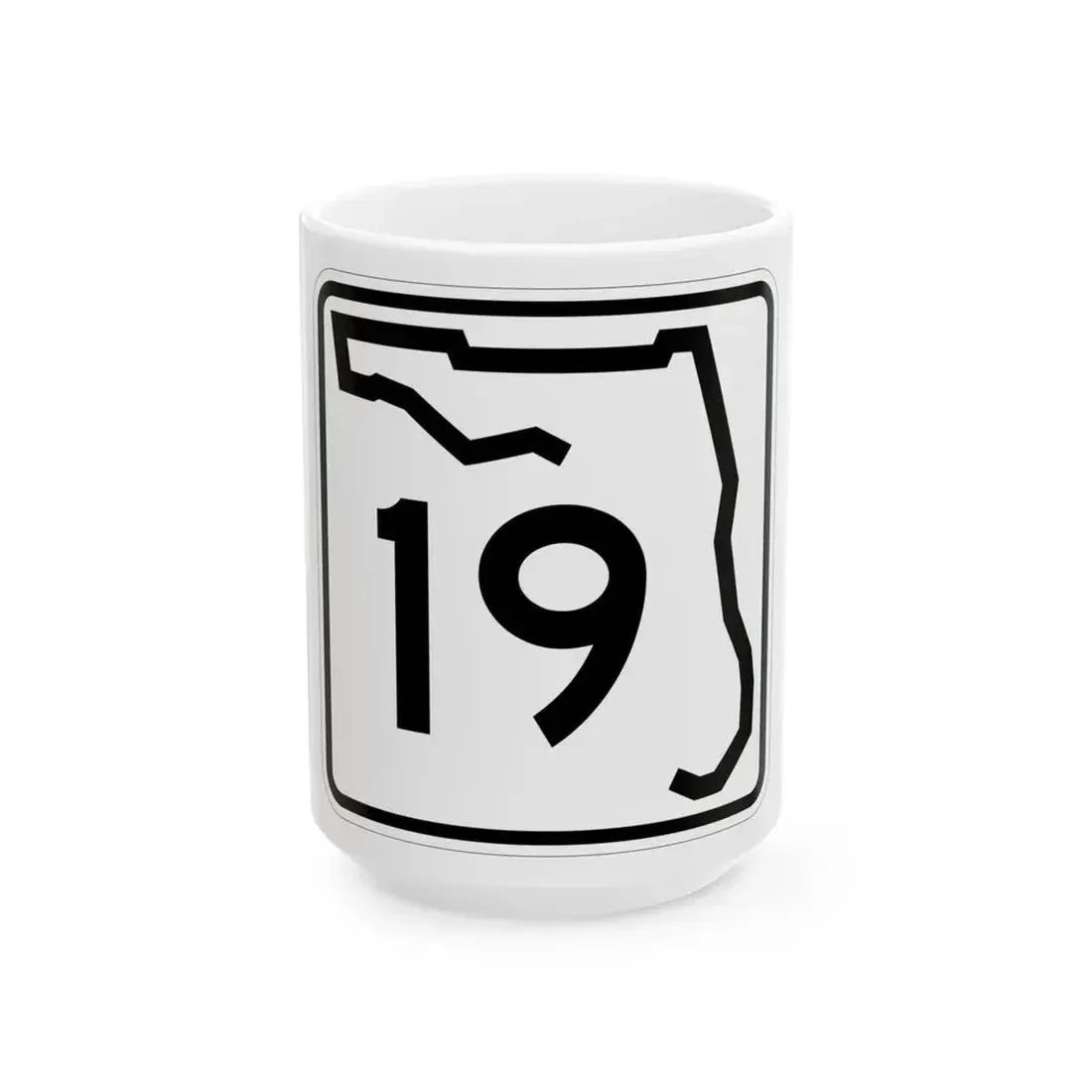 Florida 19 (Florida) (Road Sign) White Coffee Mug 15oz - Go Mug Yourself