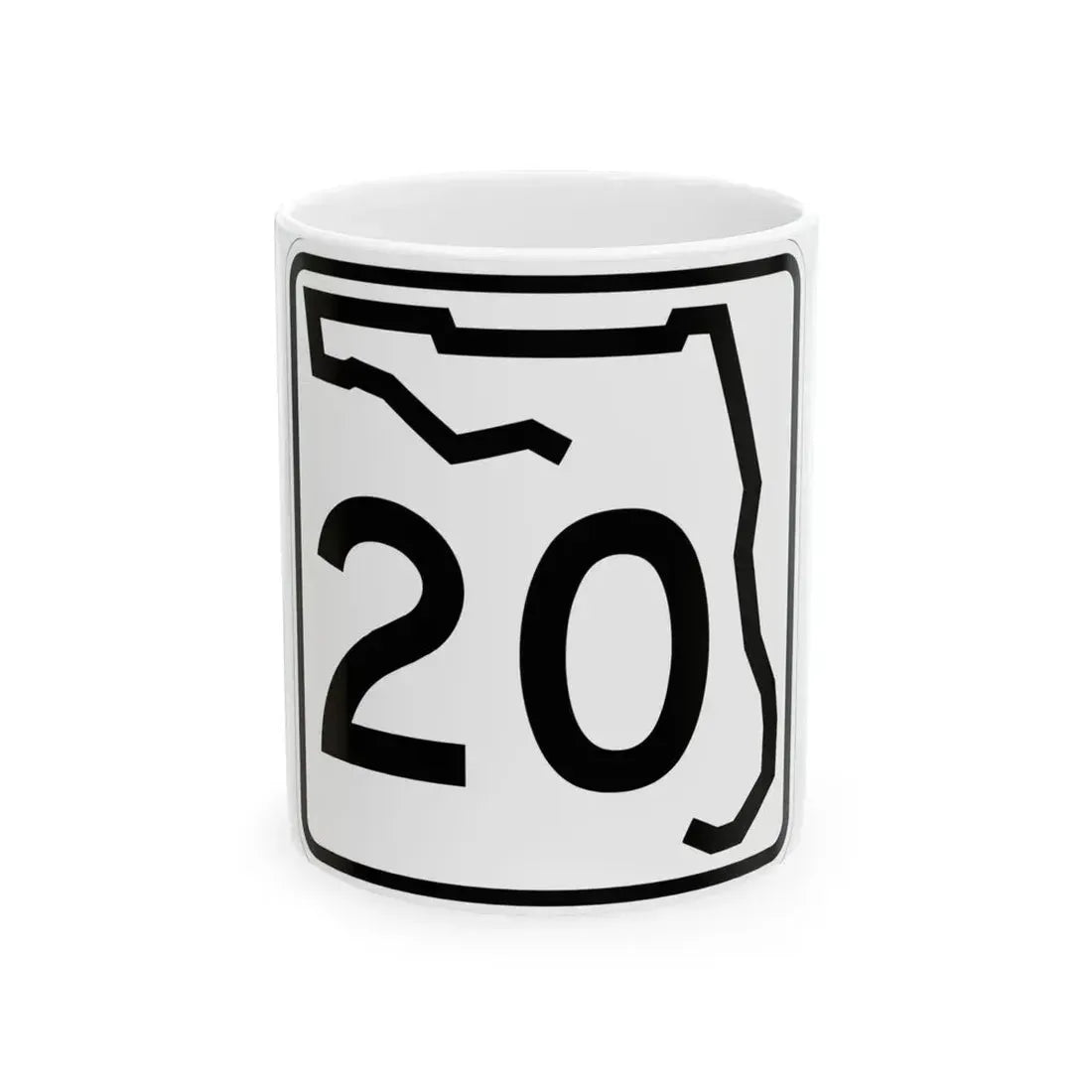 Florida 20 (Florida) (Road Sign) White Coffee Mug 11oz - Go Mug Yourself