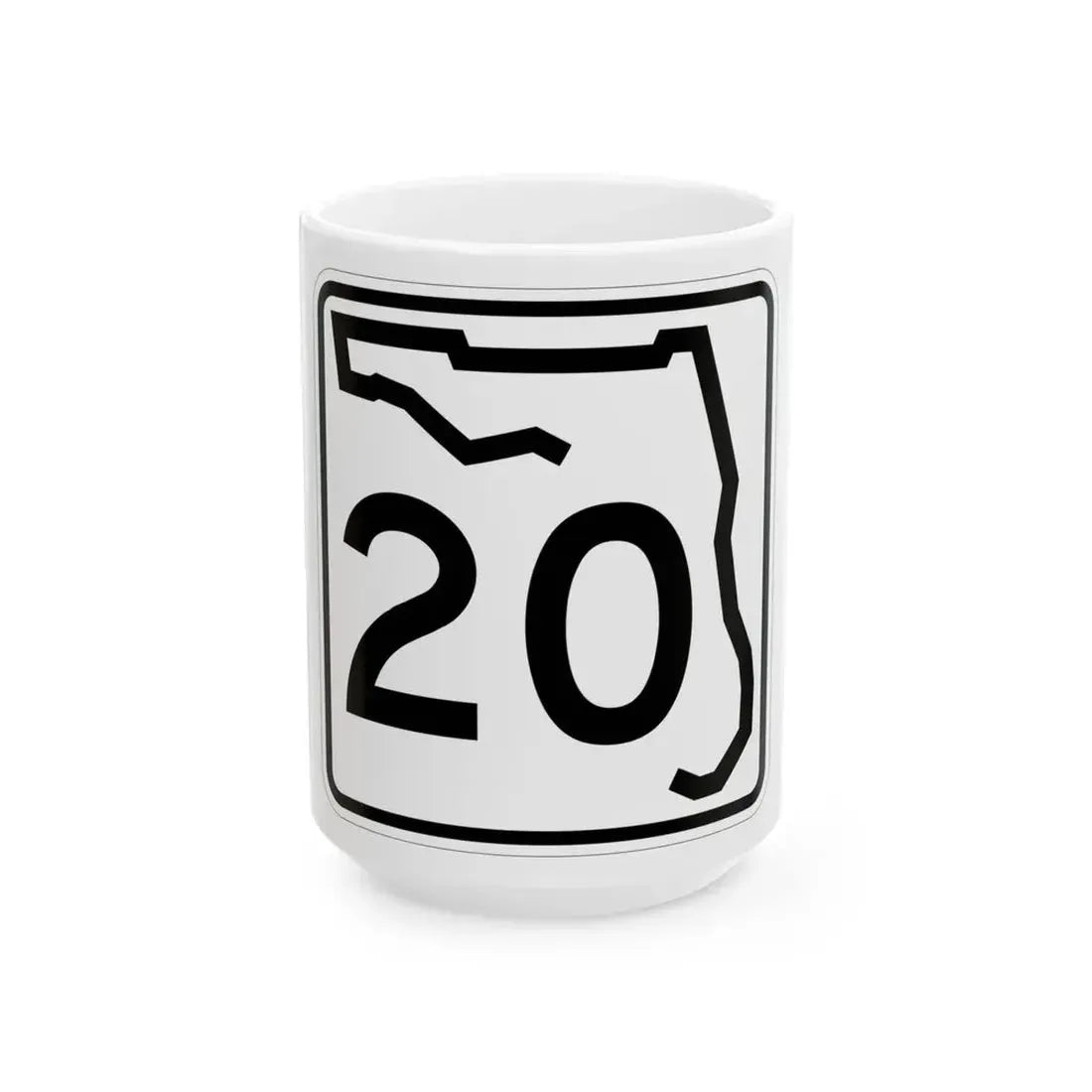 Florida 20 (Florida) (Road Sign) White Coffee Mug 15oz - Go Mug Yourself