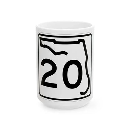 Florida 20 (Florida) (Road Sign) White Coffee Mug 15oz - Go Mug Yourself