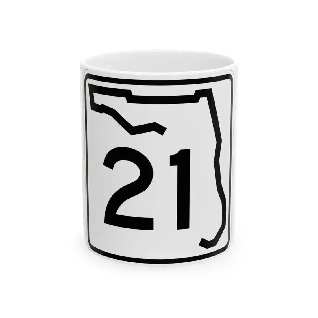 Florida 21 (Florida) (Road Sign) White Coffee Mug 11oz - Go Mug Yourself