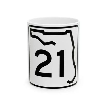 Florida 21 (Florida) (Road Sign) White Coffee Mug 11oz - Go Mug Yourself
