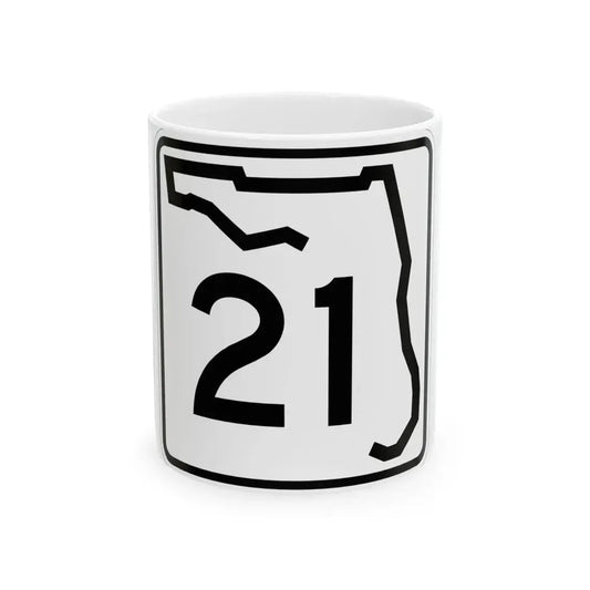Florida 21 (Florida) (Road Sign) White Coffee Mug 11oz - Go Mug Yourself