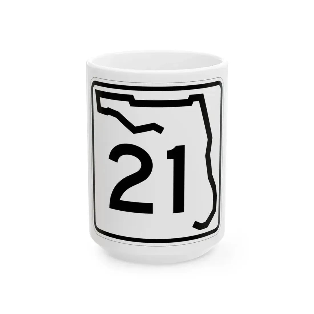 Florida 21 (Florida) (Road Sign) White Coffee Mug 15oz - Go Mug Yourself