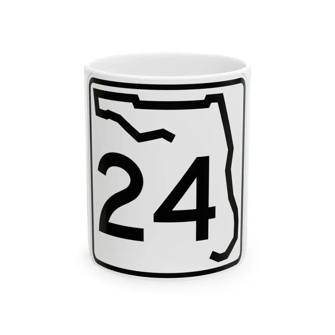Florida 24 (Florida) (Road Sign) White Coffee Mug 11oz - Go Mug Yourself