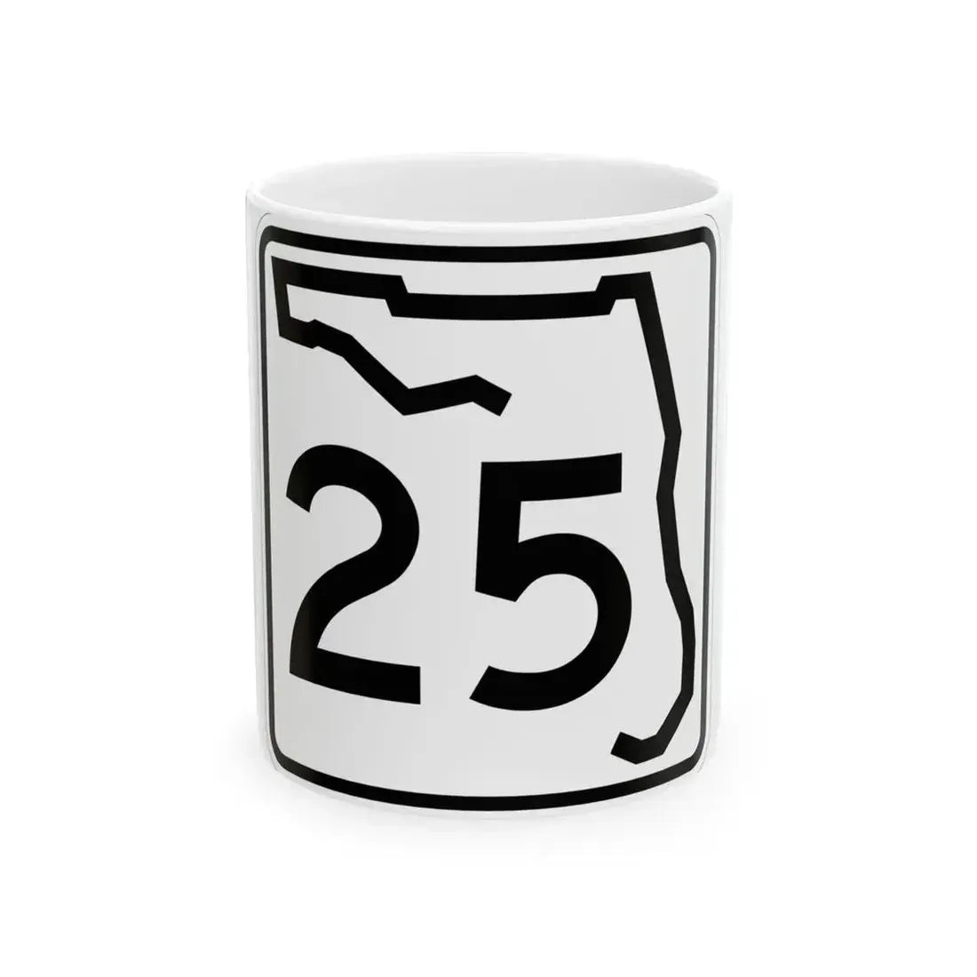 Florida 25 (Florida) (Road Sign) White Coffee Mug 11oz - Go Mug Yourself
