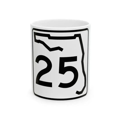 Florida 25 (Florida) (Road Sign) White Coffee Mug 11oz - Go Mug Yourself
