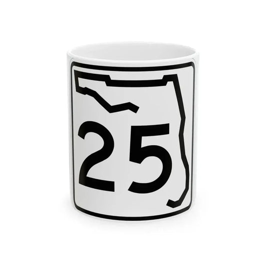 Florida 25 (Florida) (Road Sign) White Coffee Mug 11oz - Go Mug Yourself