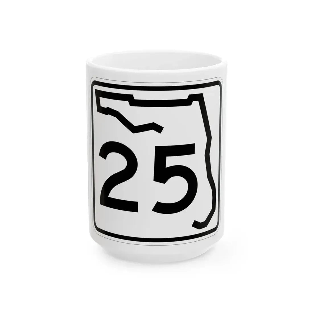 Florida 25 (Florida) (Road Sign) White Coffee Mug 15oz - Go Mug Yourself