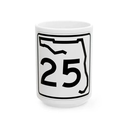 Florida 25 (Florida) (Road Sign) White Coffee Mug 15oz - Go Mug Yourself