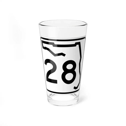 Florida 28 (Florida) (Road Sign) Pint Glass 16oz 16oz - Go Mug Yourself