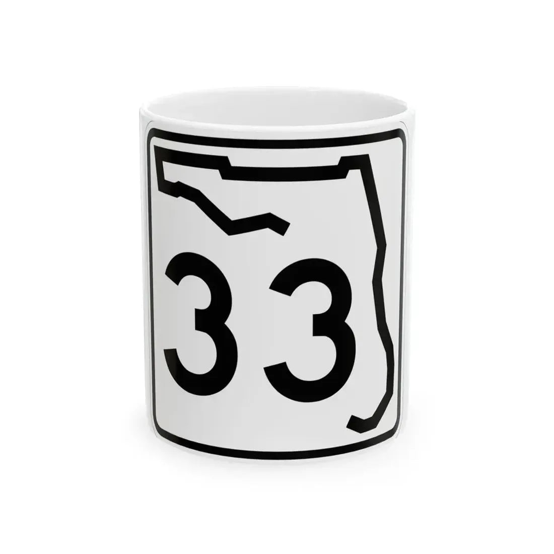 Florida 33 (Florida) (Road Sign) White Coffee Mug 11oz - Go Mug Yourself