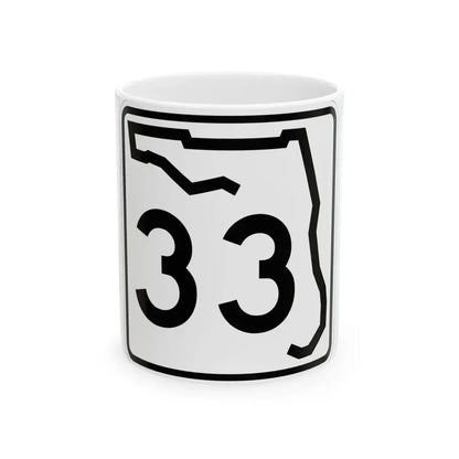 Florida 33 (Florida) (Road Sign) White Coffee Mug 11oz - Go Mug Yourself