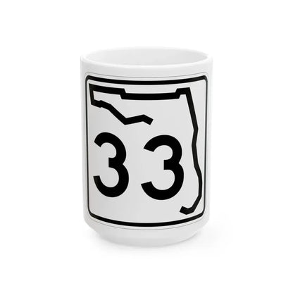 Florida 33 (Florida) (Road Sign) White Coffee Mug 15oz - Go Mug Yourself