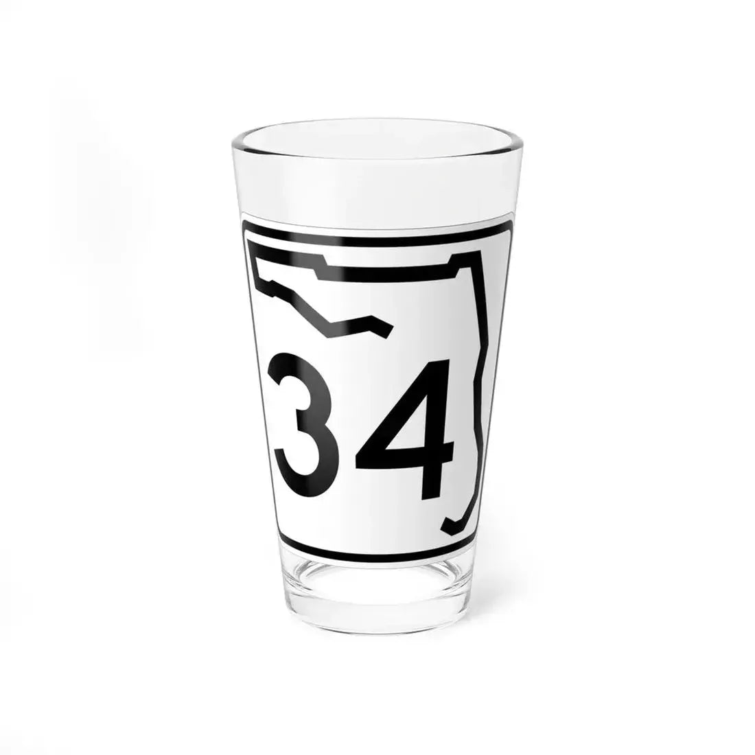 Florida 34 (Florida) (Road Sign) Pint Glass 16oz 16oz - Go Mug Yourself