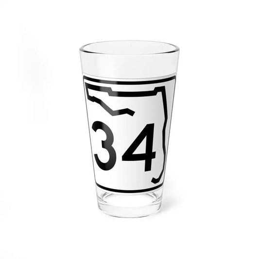 Florida 34 (Florida) (Road Sign) Pint Glass 16oz 16oz - Go Mug Yourself
