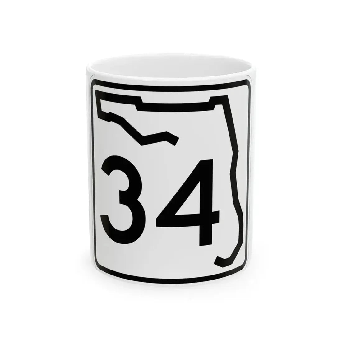 Florida 34 (Florida) (Road Sign) White Coffee Mug 11oz - Go Mug Yourself