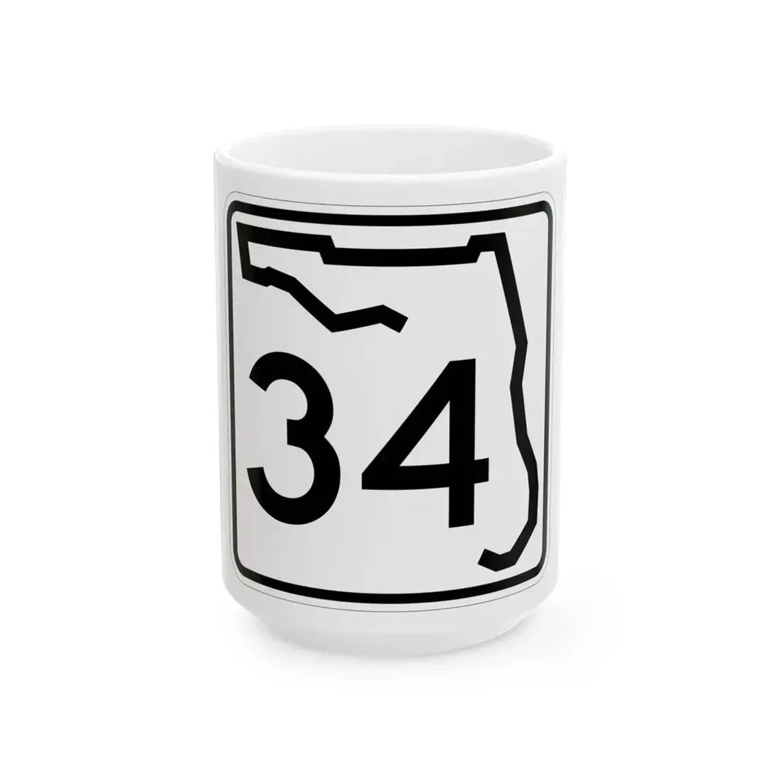 Florida 34 (Florida) (Road Sign) White Coffee Mug 15oz - Go Mug Yourself