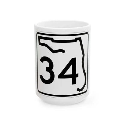 Florida 34 (Florida) (Road Sign) White Coffee Mug 15oz - Go Mug Yourself