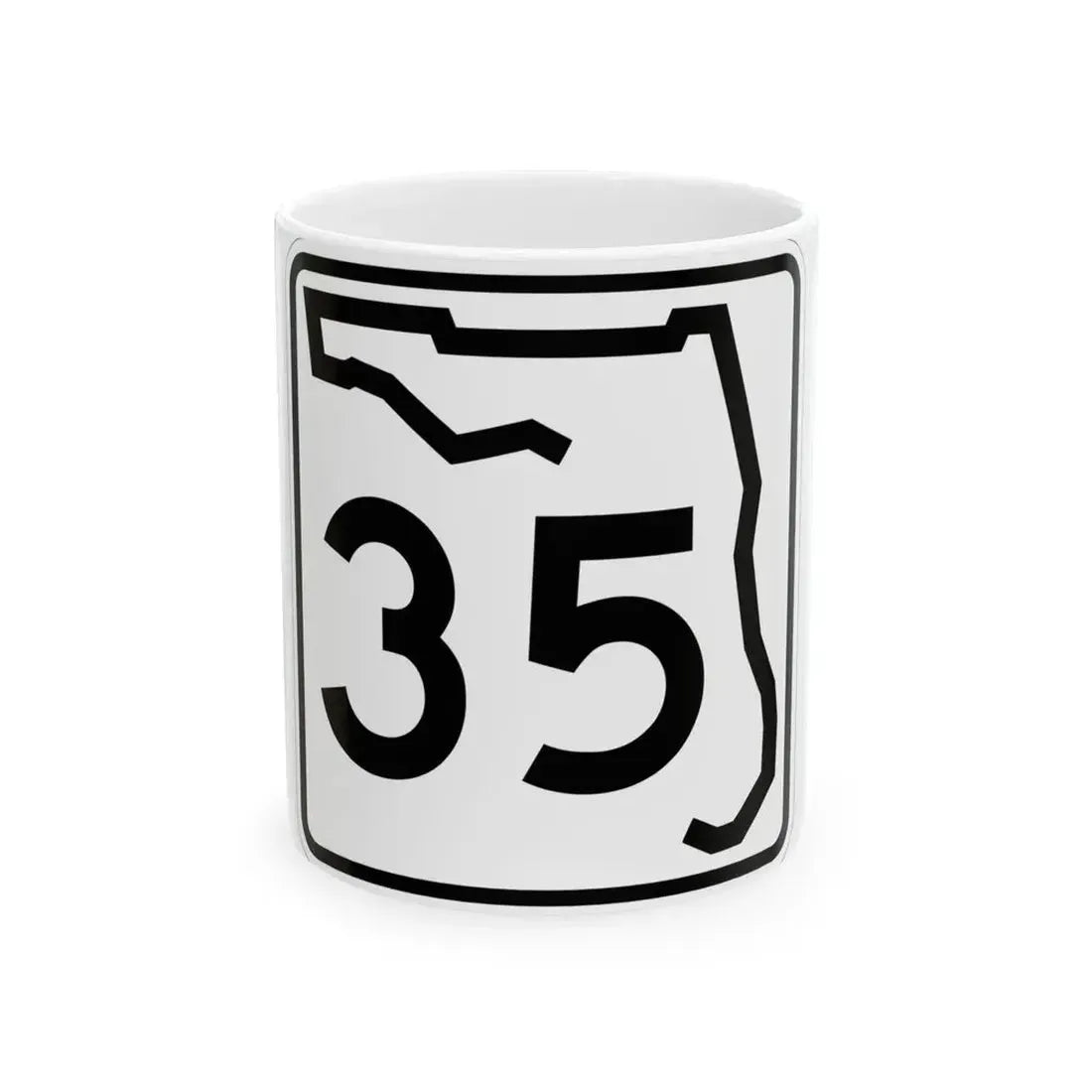 Florida 35 (Florida) (Road Sign) White Coffee Mug 11oz - Go Mug Yourself